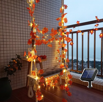 LUCES EN HOJAS DE OTOÑO LED DE 5 METROS LUZ CÁLIDA - Ilumina tu Casa