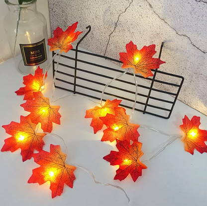 LUCES EN HOJAS DE OTOÑO LED DE 5 METROS LUZ CÁLIDA - Ilumina tu Casa