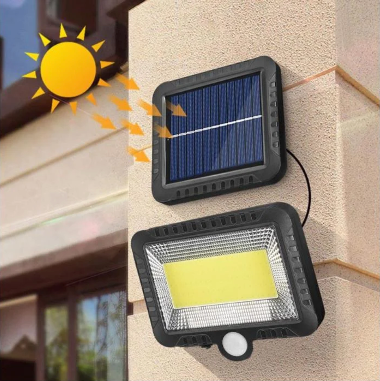Foco Led Solar Con Sensor De Movimiento Panel Solar 100W - Ilumina tu Casa