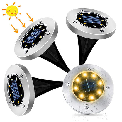 Pack 4 Lámparas Solar Estaca 8 Led Para Patio Jardín Exterior - Ilumina tu Casa