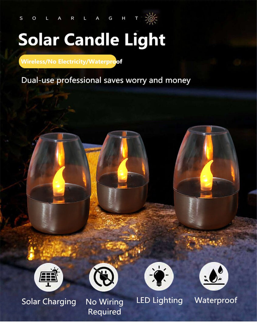 Pack de 6 Velas Solares Led en luz Cálida Efecto Real - Ilumina tu Casa